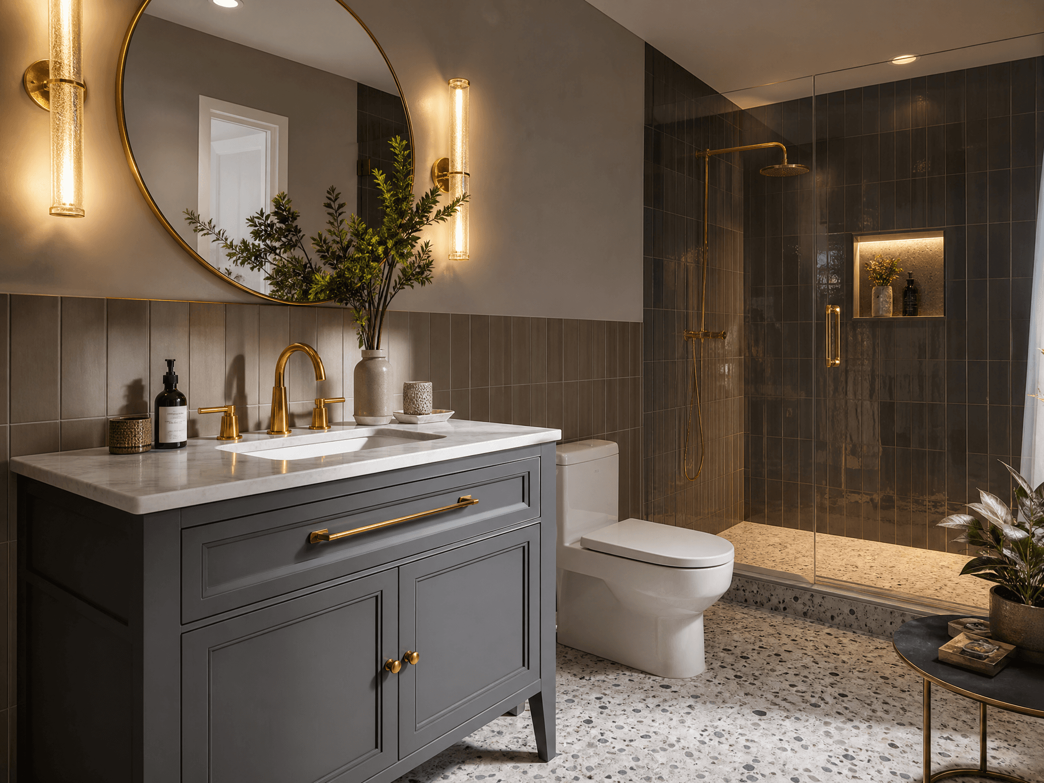 Grey single vanity